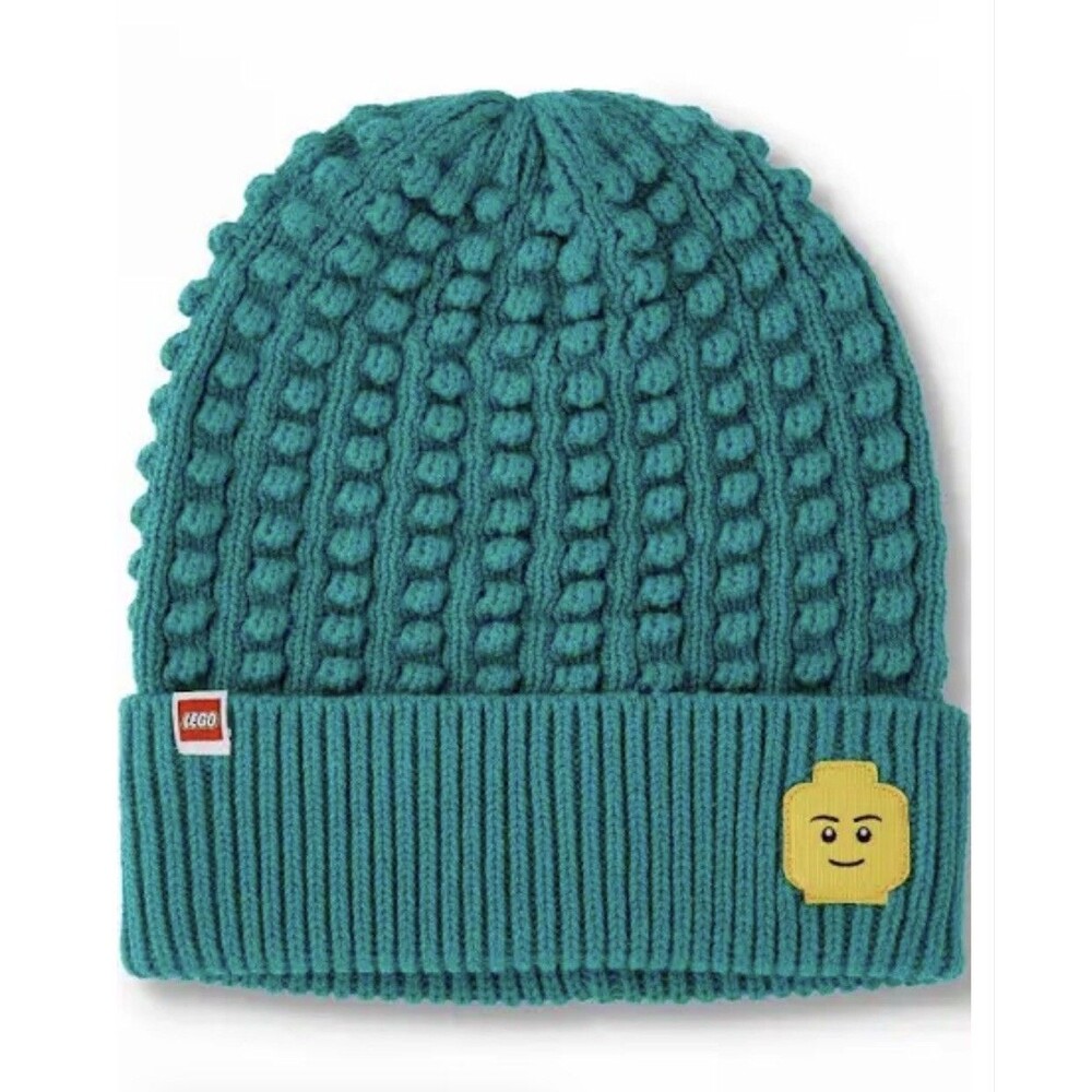 ADULT BEANIE lego collection target NEW nwt HAT stocking cap minifig patch teal
